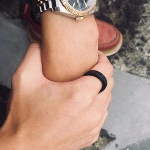 Calming Ring, Anti Anxiety, Spinner Jewellery, Black Colour, Stainless Steel, Sandblasted Effect - Image 2